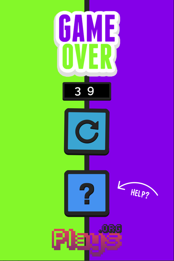2 Sides Game Over Screen Screenshot.