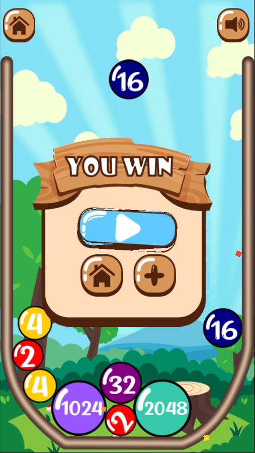 2048 Forest Game Over Screen Screenshot.
