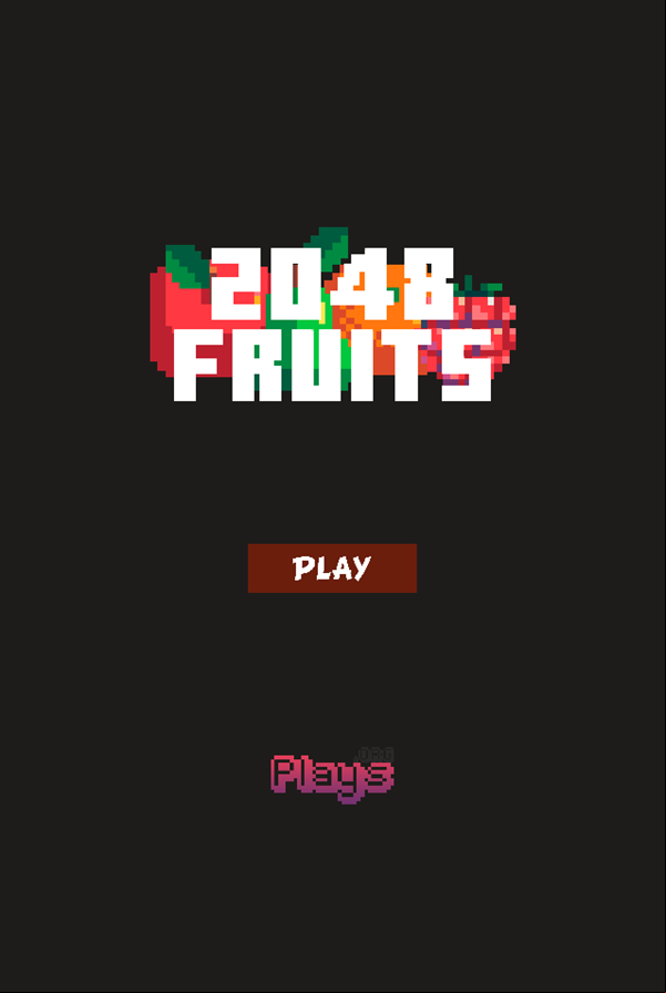 2048 Fruits Game Welcome Screen Screenshot.
