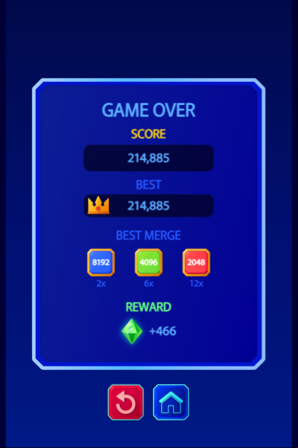 2048 X2 Legend Game Over Screen Screenshot.