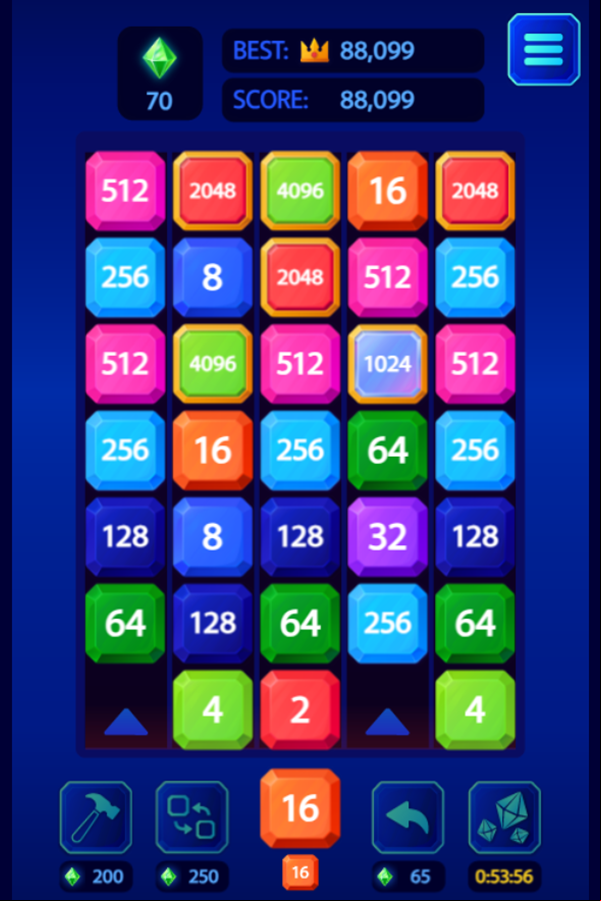 2048 X2 Legend Game Screenshot.