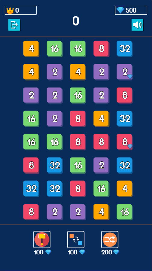 2248 Merge Puzzle Game Start Screenshot.