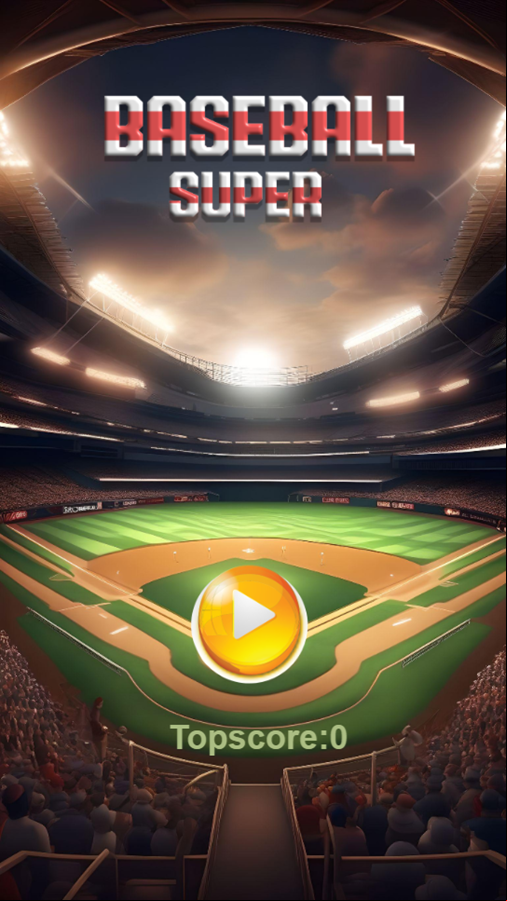 3D Baseball Super Game Welcome Screen Screenshot.