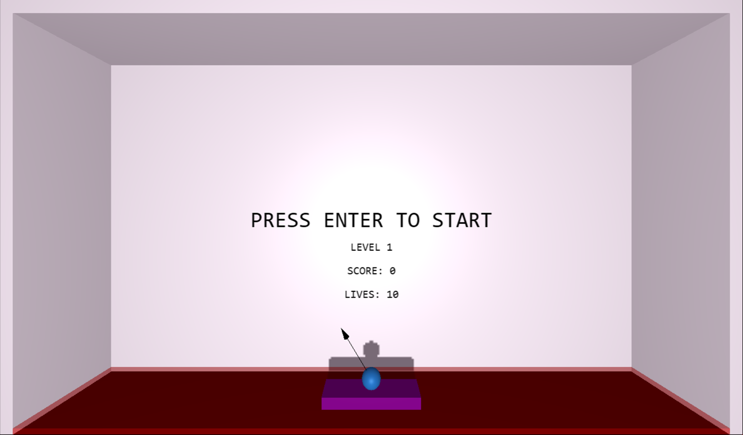 3D Bricks Breaker Game Welcome Screen Screenshot.