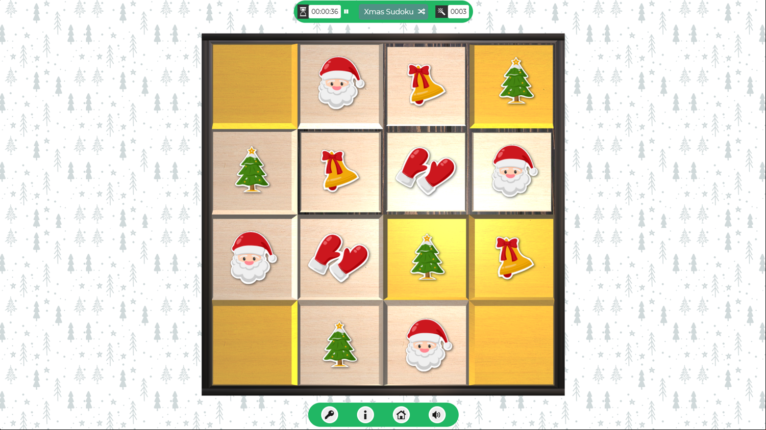 3D Christmas Sudoku Game Pattern Recognition Screenshot.