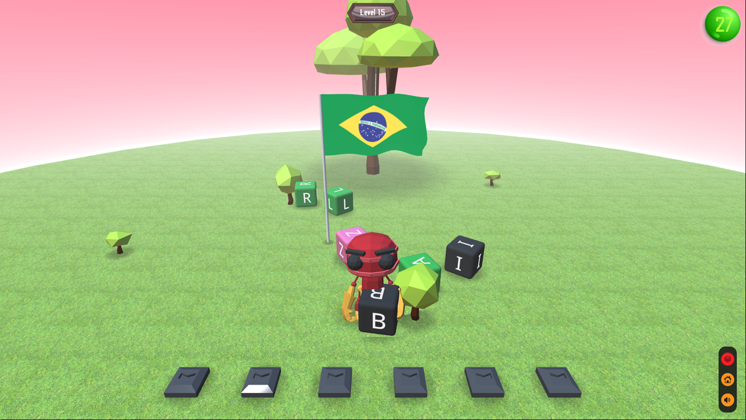 3D Country Words Game Level Progress Screenshot.