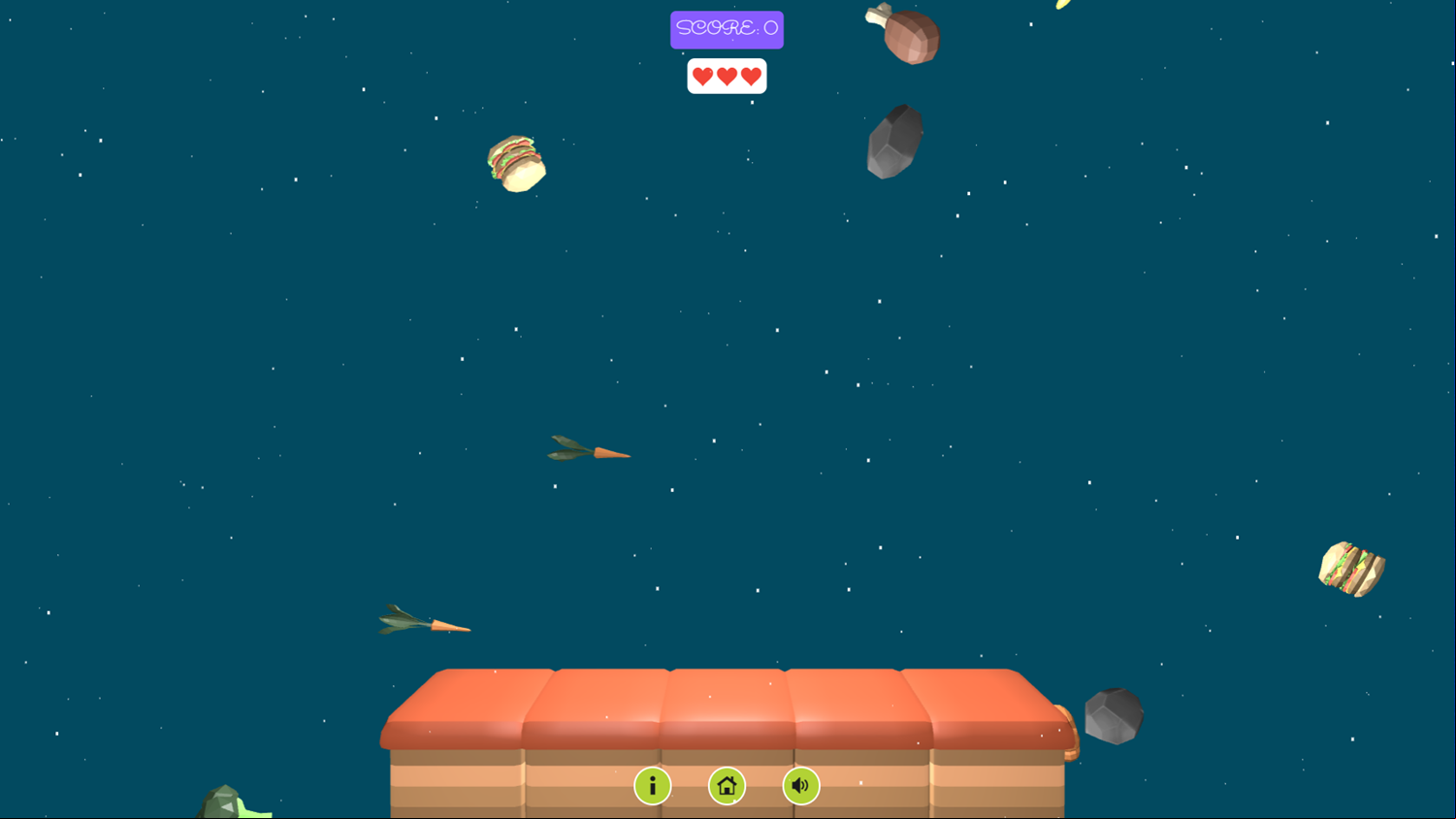 3D Food Ninja Game Start Screenshot.