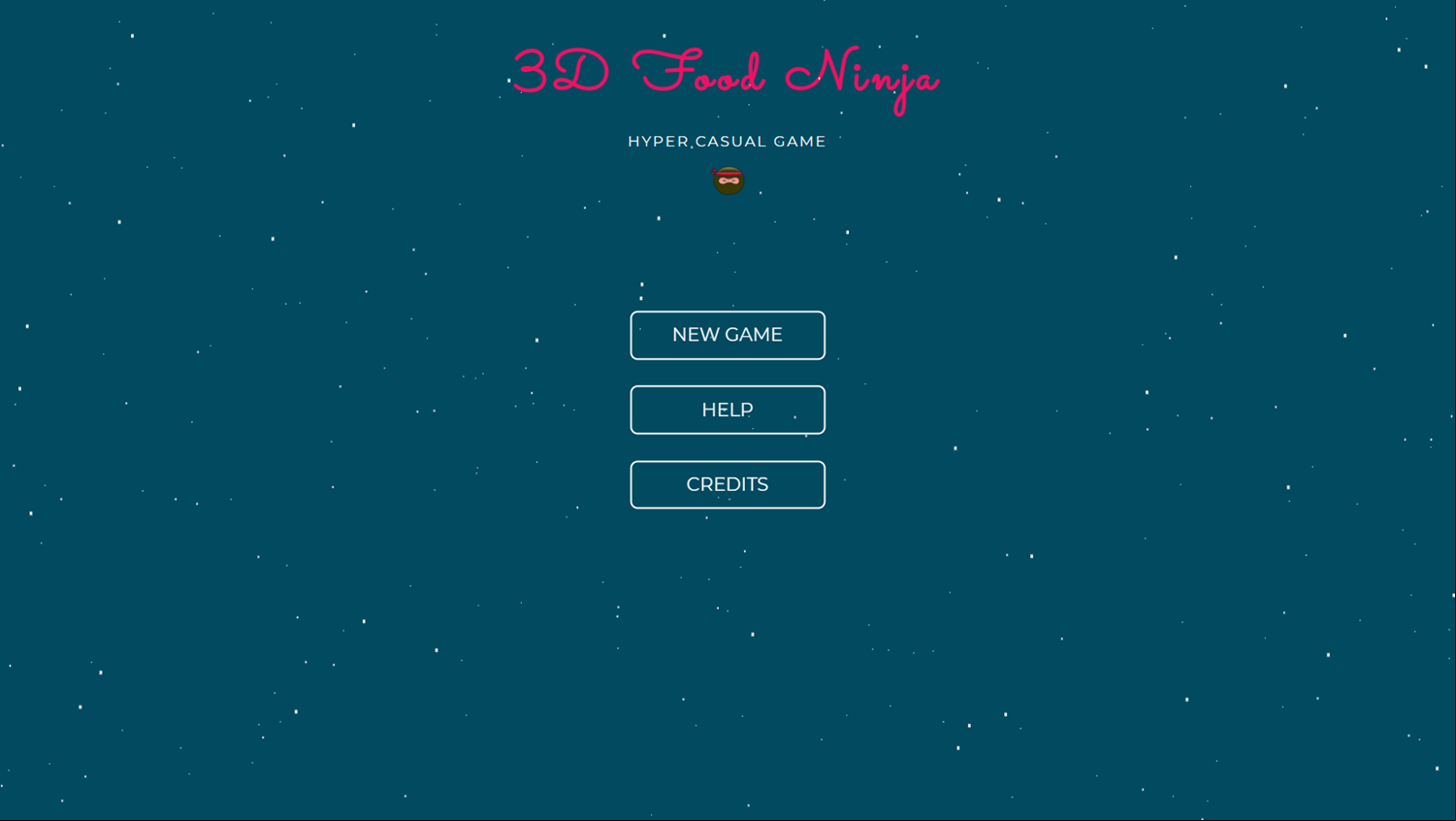 3D Food Ninja Game Welcome Screen Screenshot.
