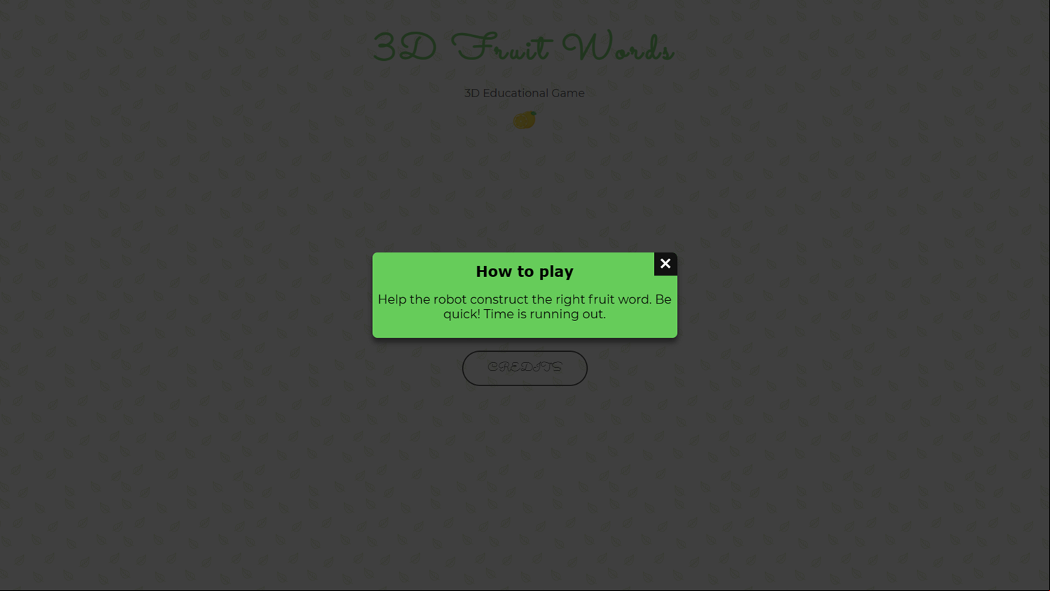 3D Fruit Words Game How To Play Screenshot.