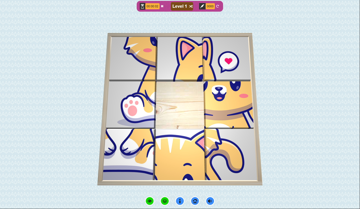 3D Kid Sliding Puzzle Game Level Start Screenshot.