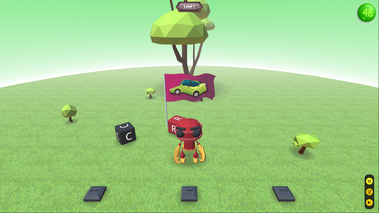 3D Vehicle Words Game Level Start Screenshot.
