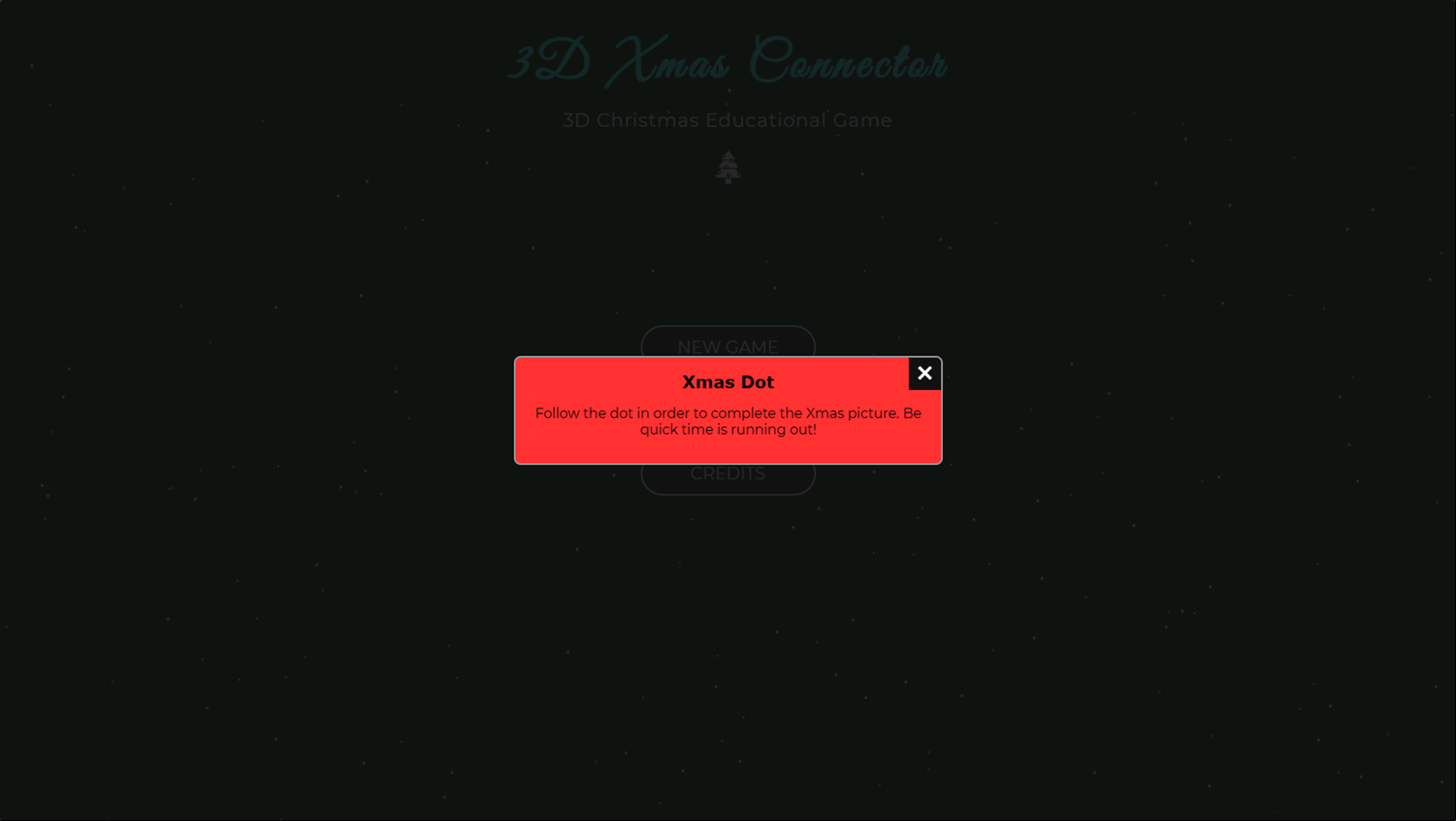 3D Xmas Connector Game Help Screenshot.
