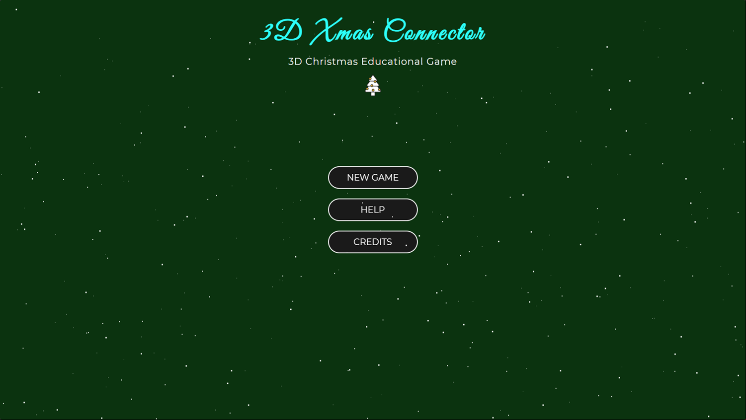 3D Xmas Connector Game Welcome Screen Screenshot.