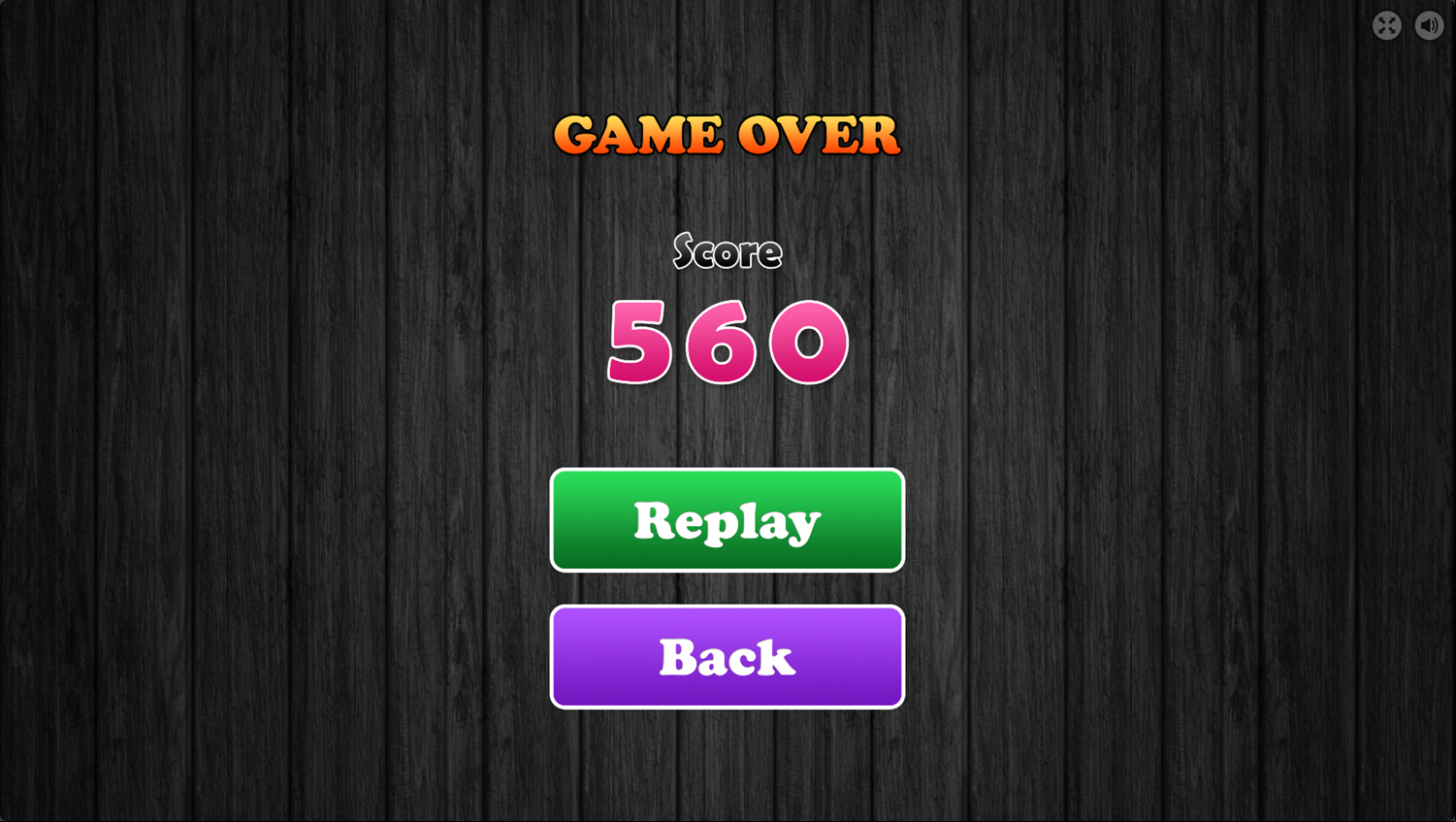 4 Colors Game Over Screenshot.