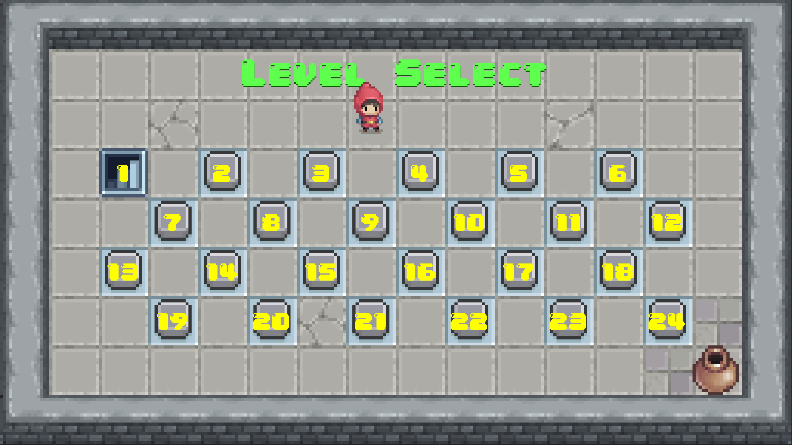 Dungeon Knight Level Select Screenshot.