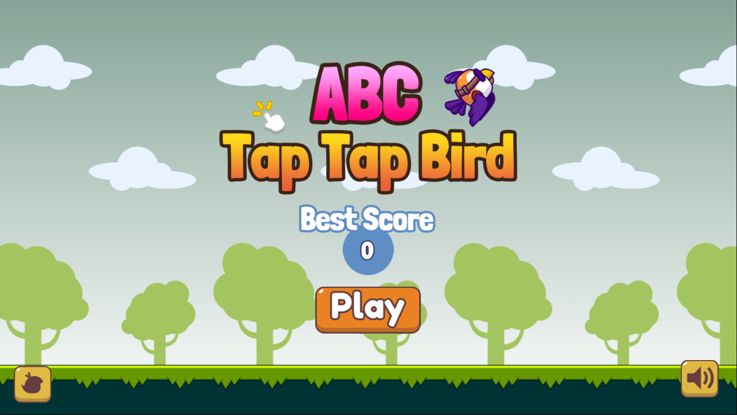 ABC Tap Tap Bird Game Welcome Screen Screenshot.