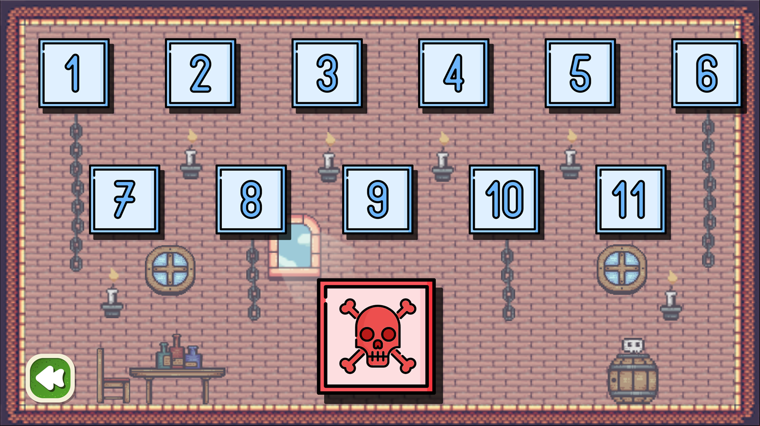 Adventure Platformer Game Level Select Screen Screenshot.