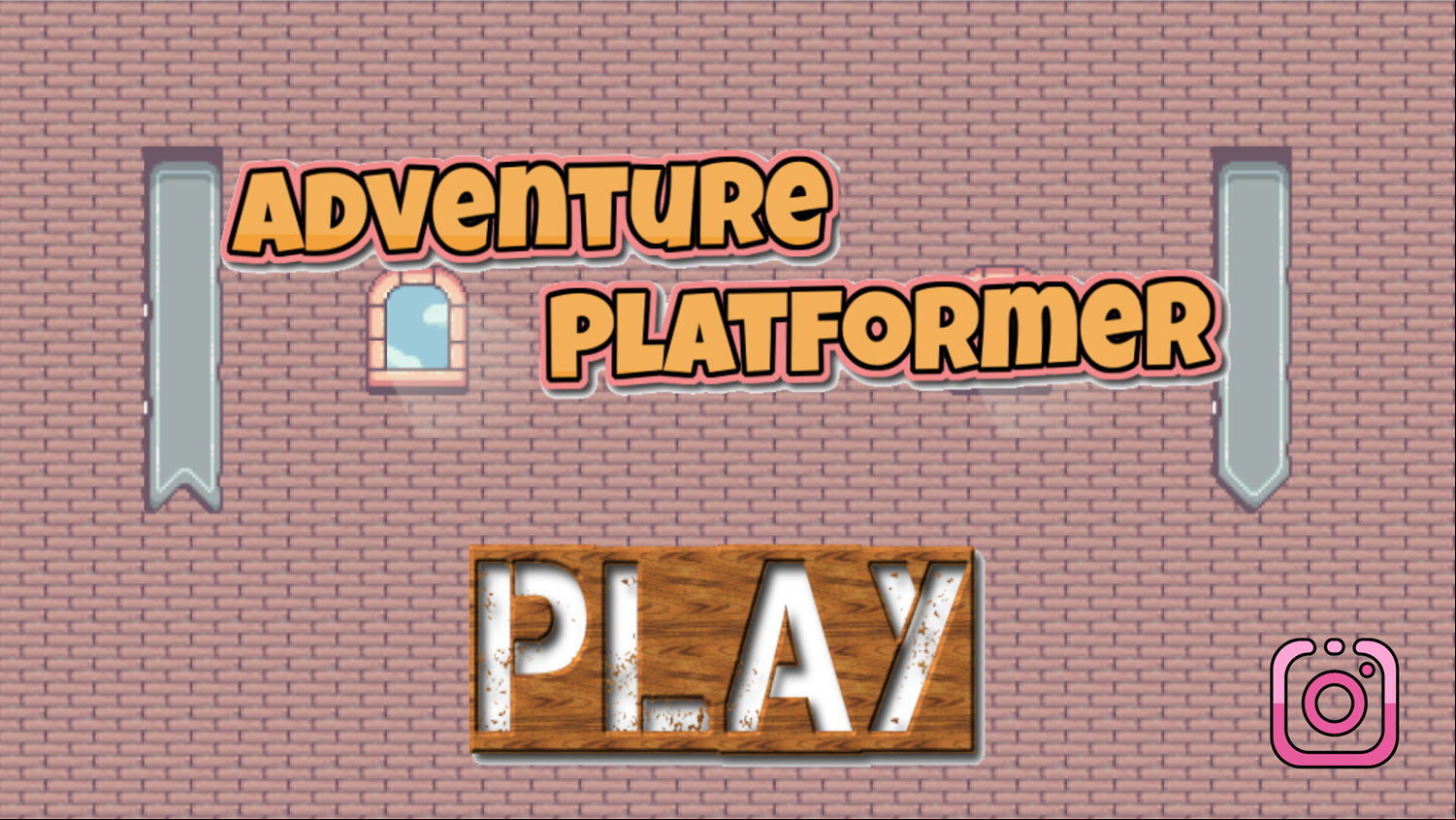 Adventure Platformer Game Welcome Screen Screenshot.