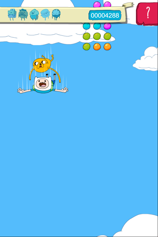 Adventure Time Candy Dive Game Screenshot.