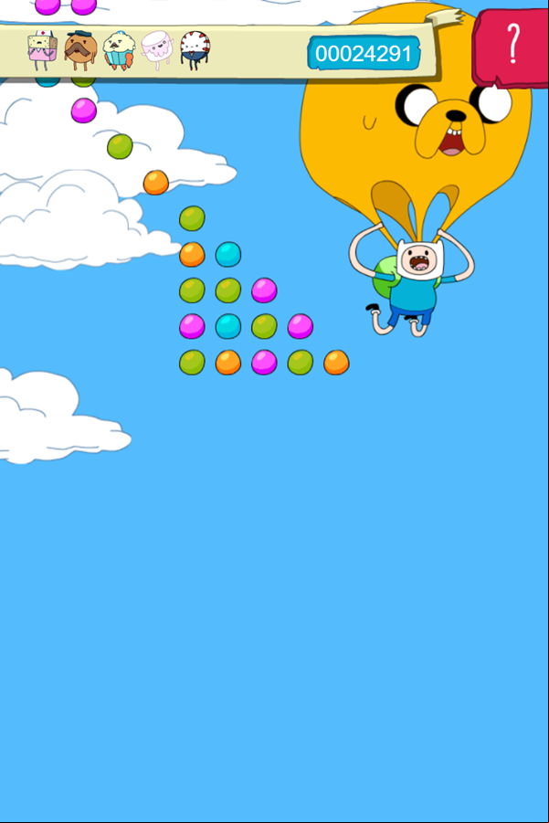 Adventure Time Candy Dive Game Jake Shute Open Screenshot.