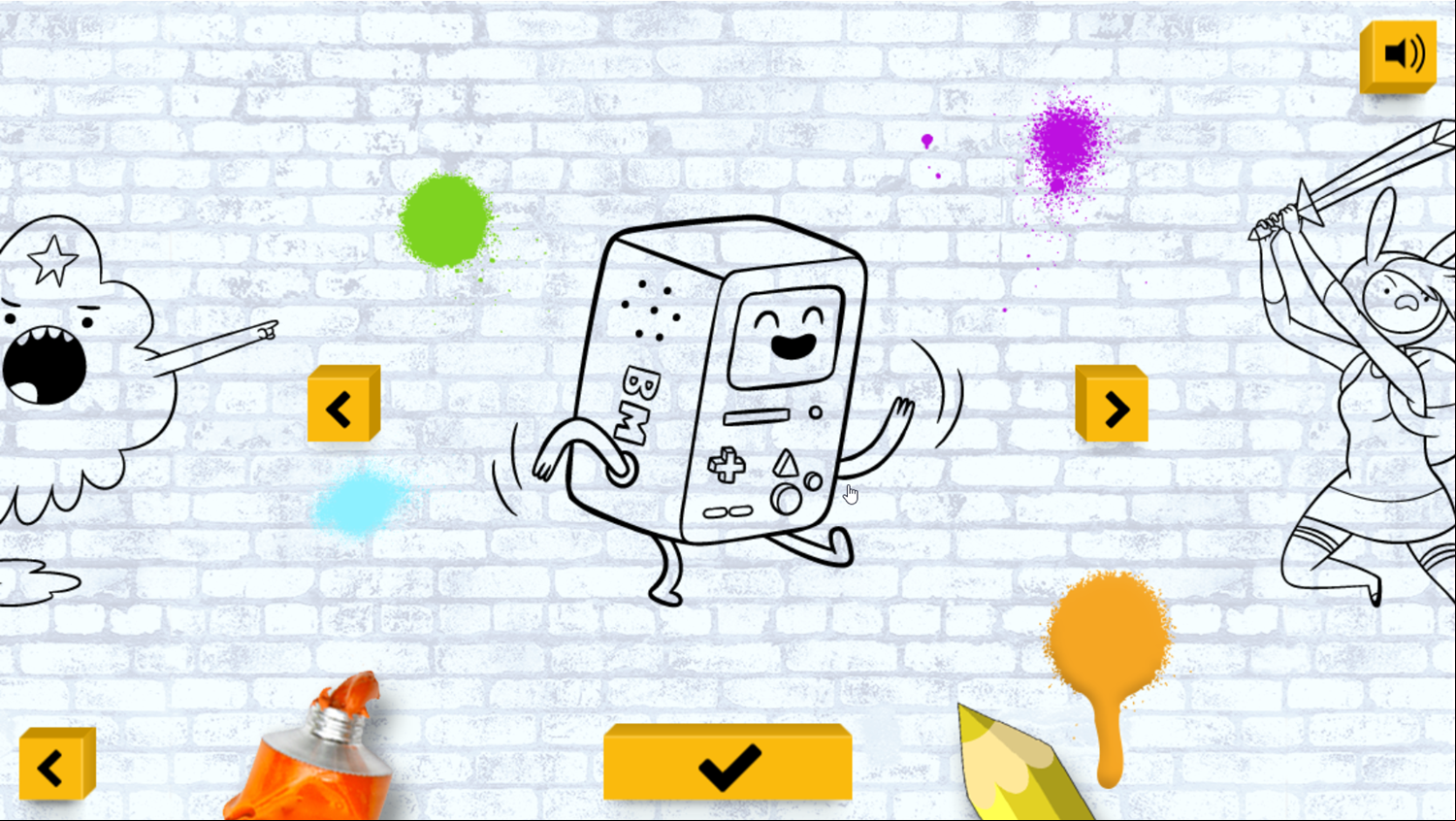 Adventure Time Color In Game Artwork Select Screenshot.