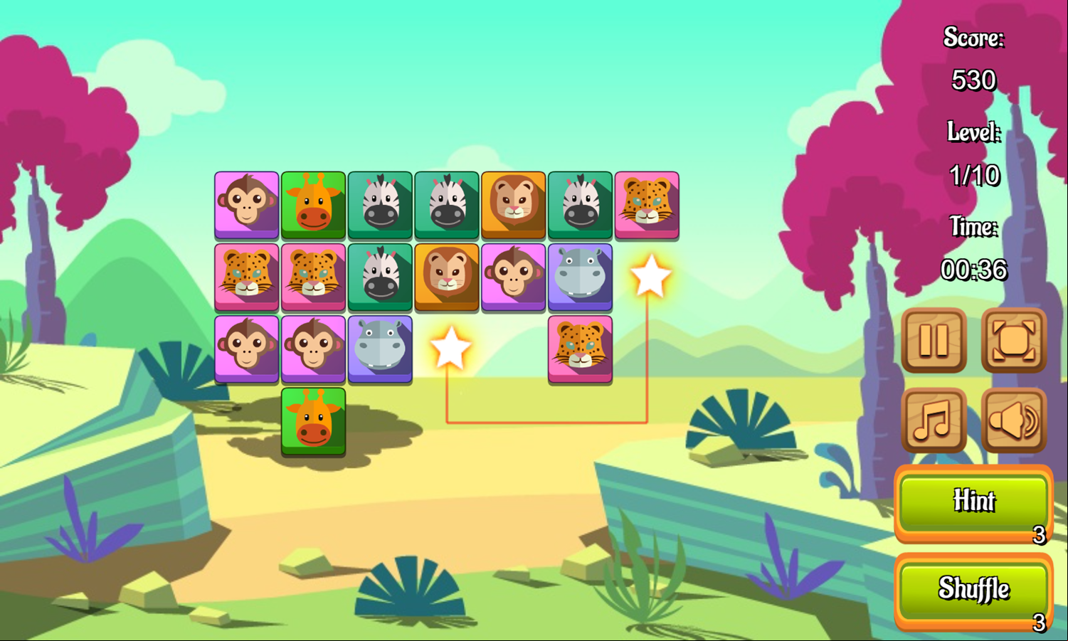 African Savannah Game Level Play Screenshot.