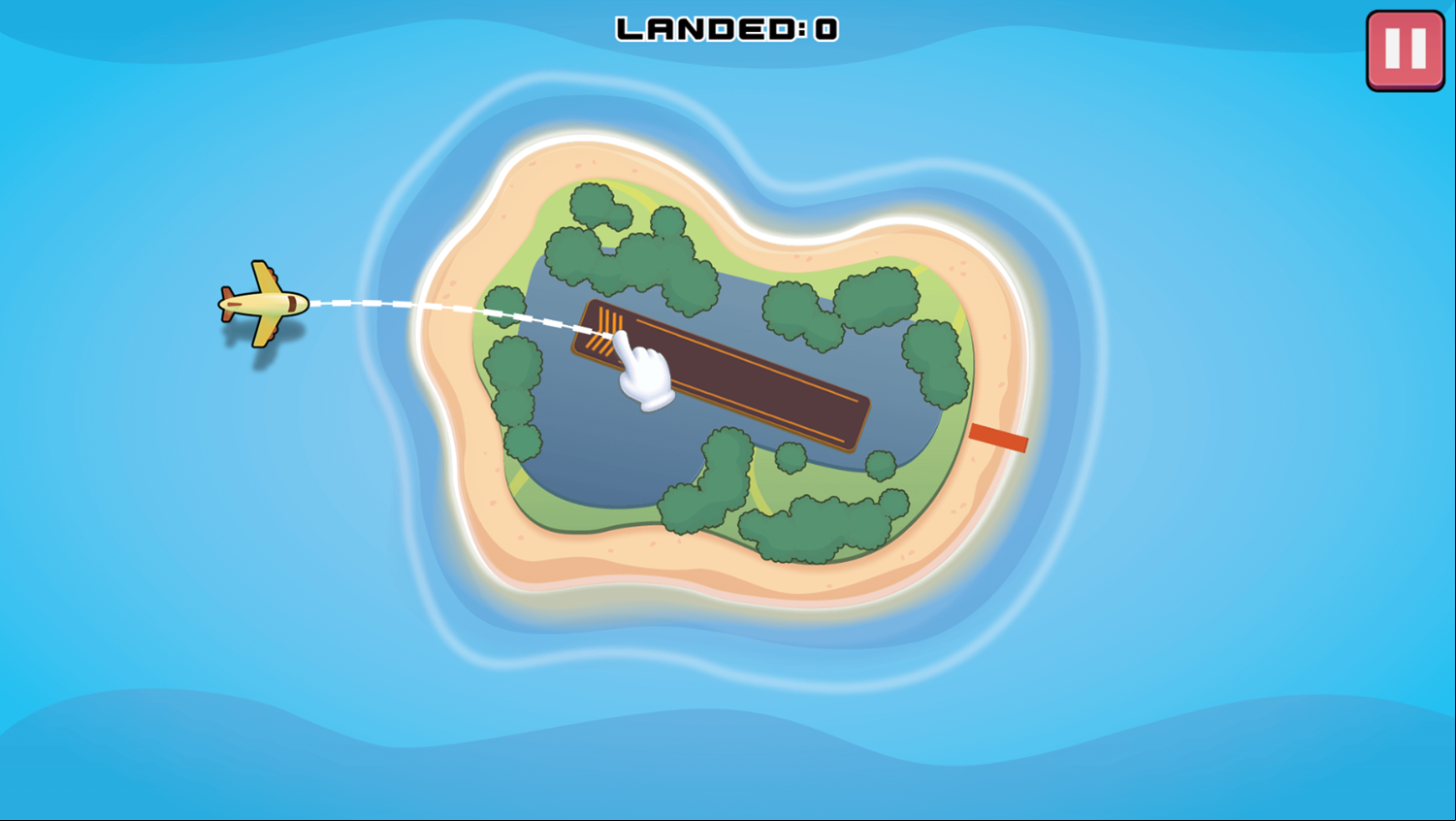 Air Traffic Control Game Land First Aircraft Tutorial Screen Screenshot.