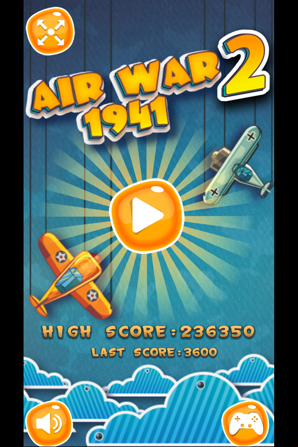 Air War 2 Game Welcome Screenshot.