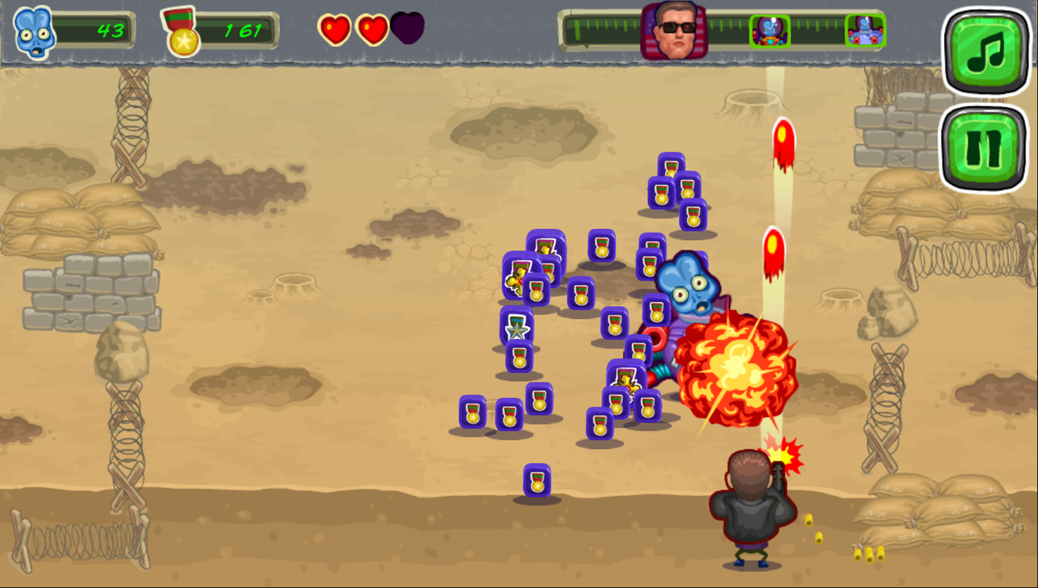 Aliens Attack Game Boss Defeated Screenshot.