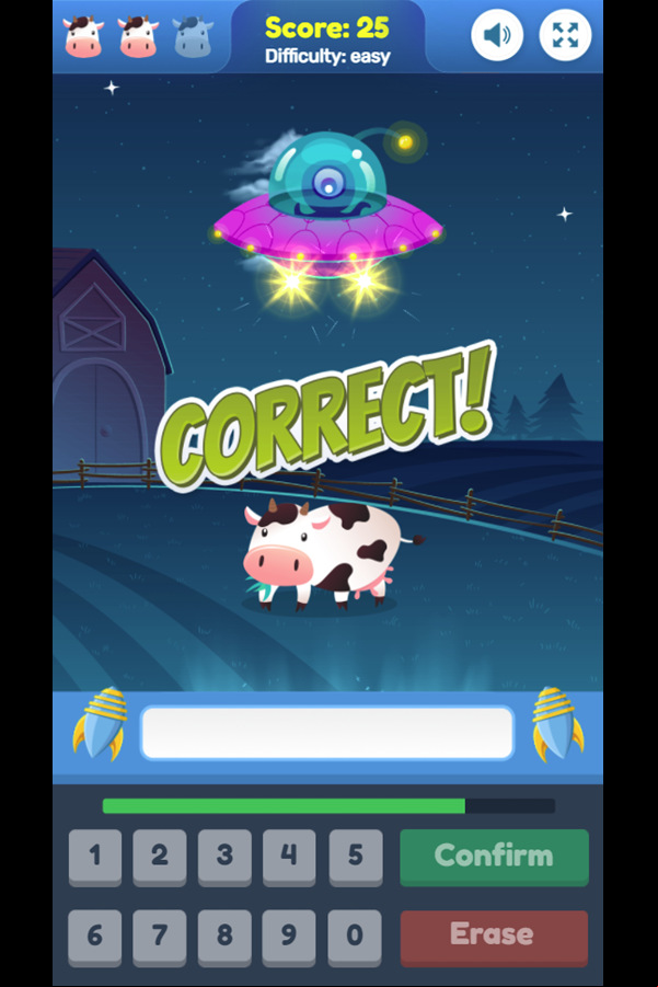 Aliens Vs Math Welcome Screen Screenshot.
