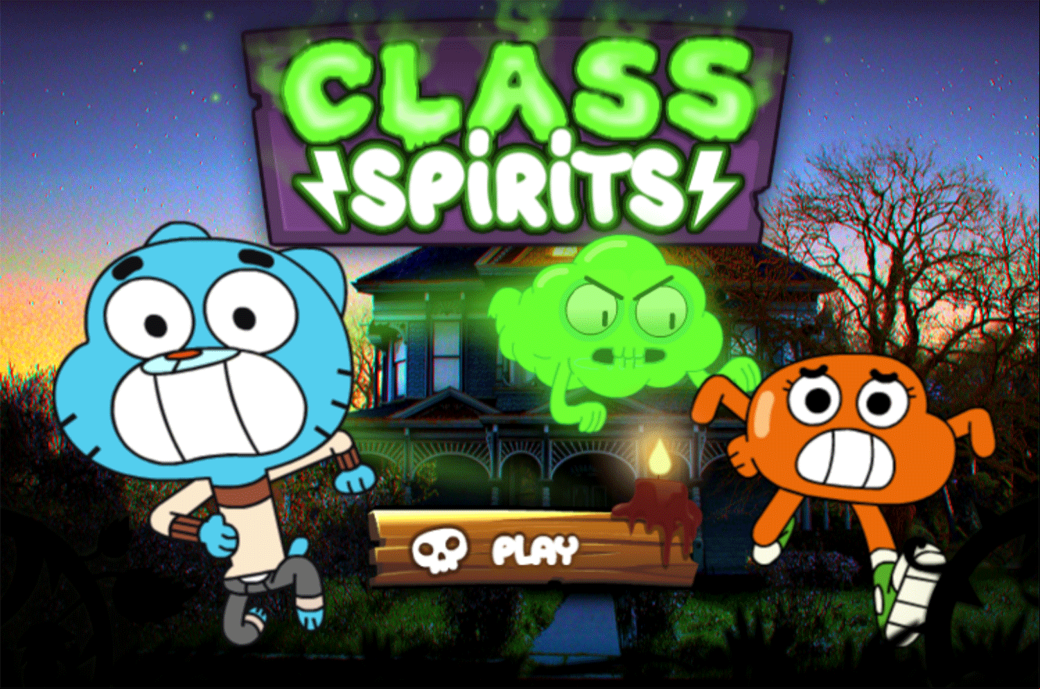 Amazing World of Gumball Class Spirits Game Welcome Screen Screenshot.