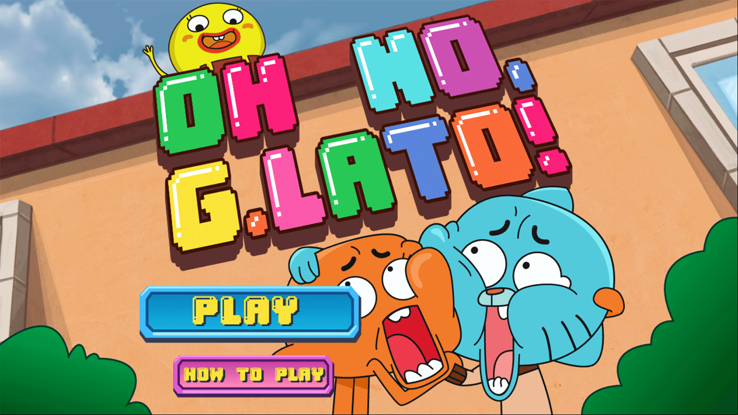 Amazing World of Gumball Oh No, G.Lato! Game Welcome Screen Screenshot.