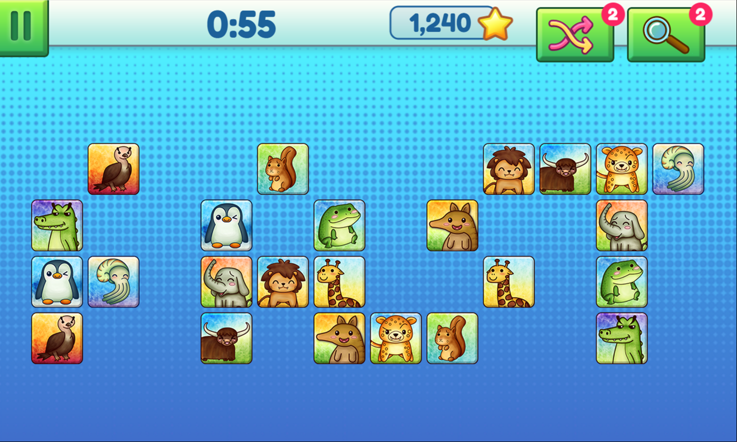 Animal Connection Mahjong Match Gameplay Screenshot.
