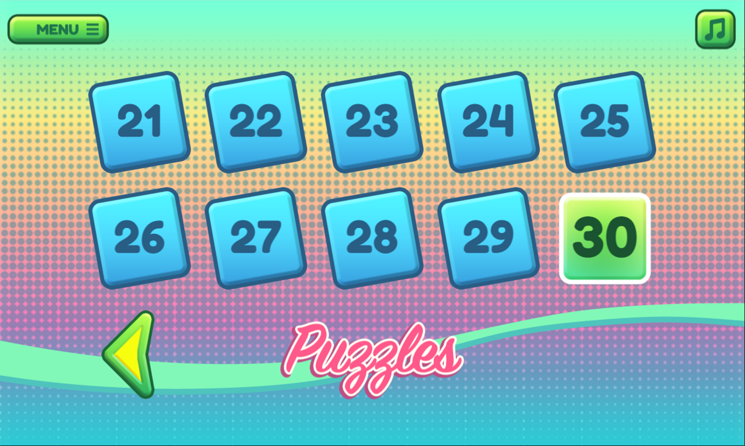 Animal Connection Mahjong Match Level Select Screen Screenshot.