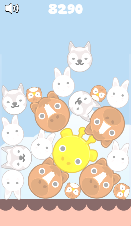 Animal Fusion 2048 Game Over Screenshot.