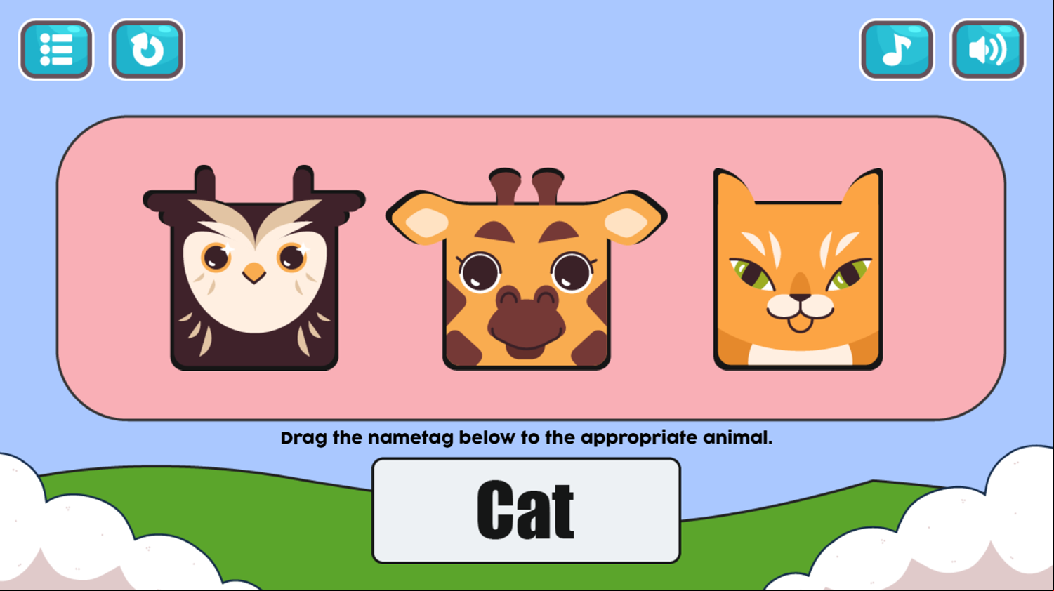 Animal Game Question Screenshot.