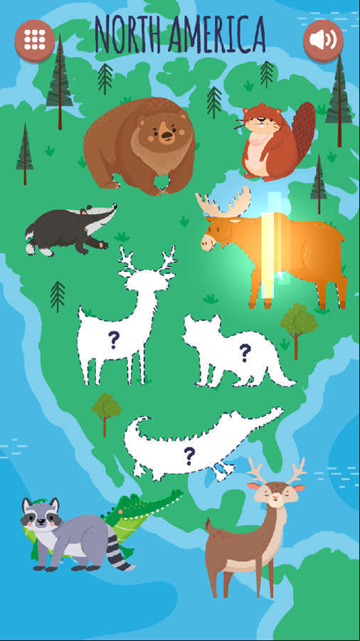 Animal World Game Level Play Screenshot.