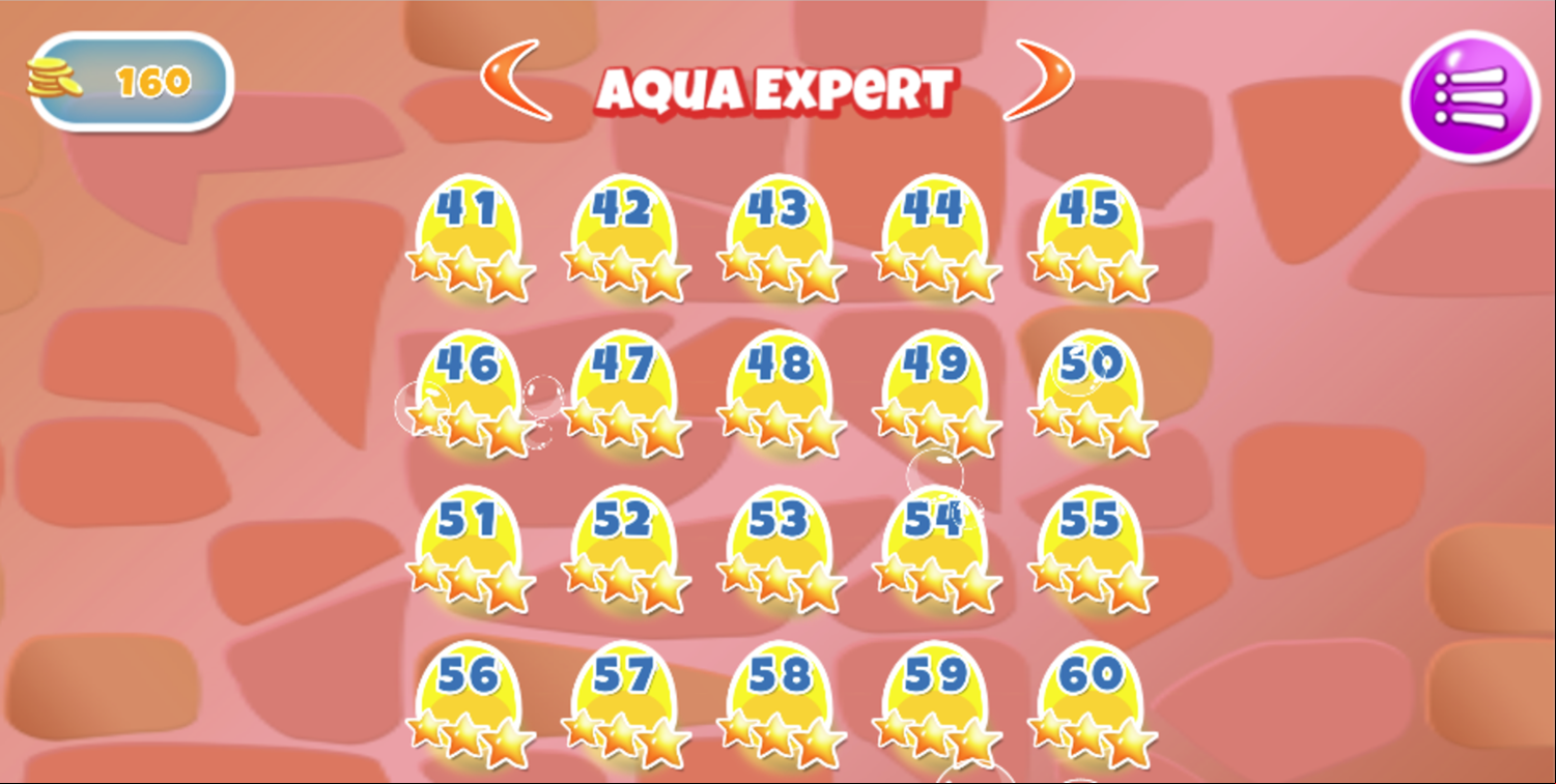 Aqua Thief Game Aqua Expert Level Select Screen Screenshot.
