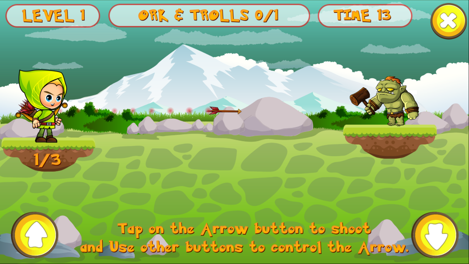 Arrow Shot Game Level Play Screenshot.