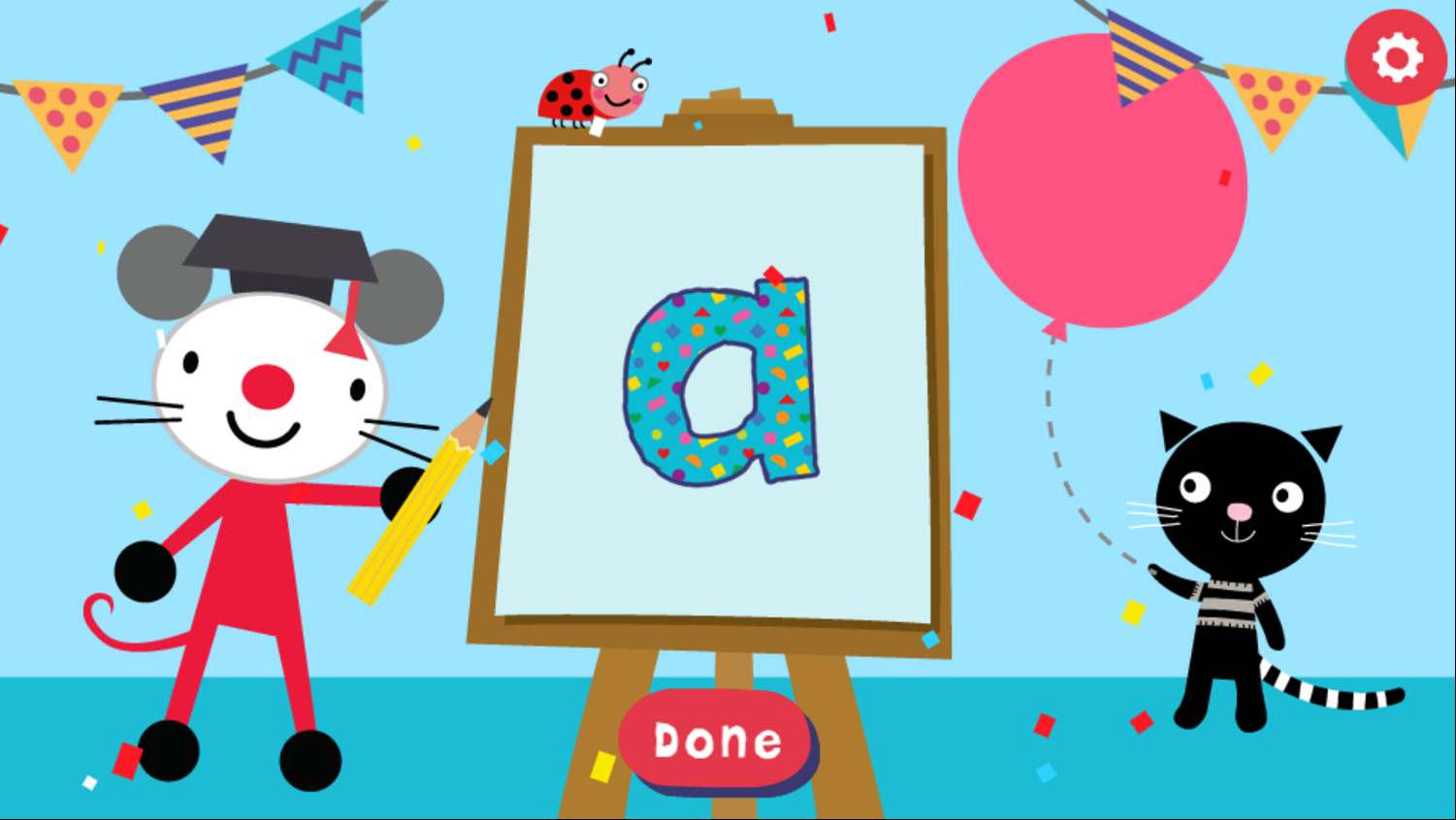 Arty Mouse and Friends Learn ABC Game Level Complete Screenshot.