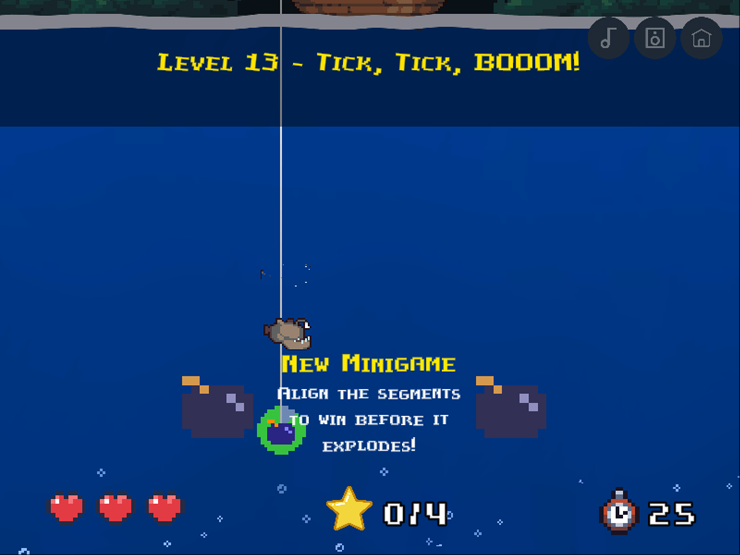 Bait Snatcher Game Bombs Screenshot.