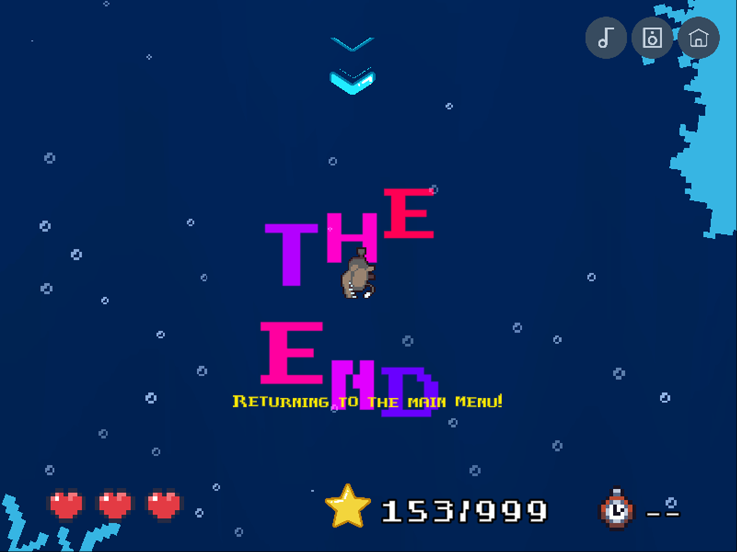 Bait Snatcher Game Over Screen Screenshot.