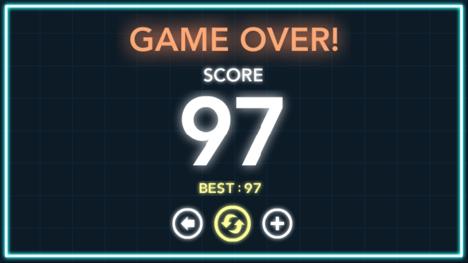 Ball Challenge Game Over Screenshot.