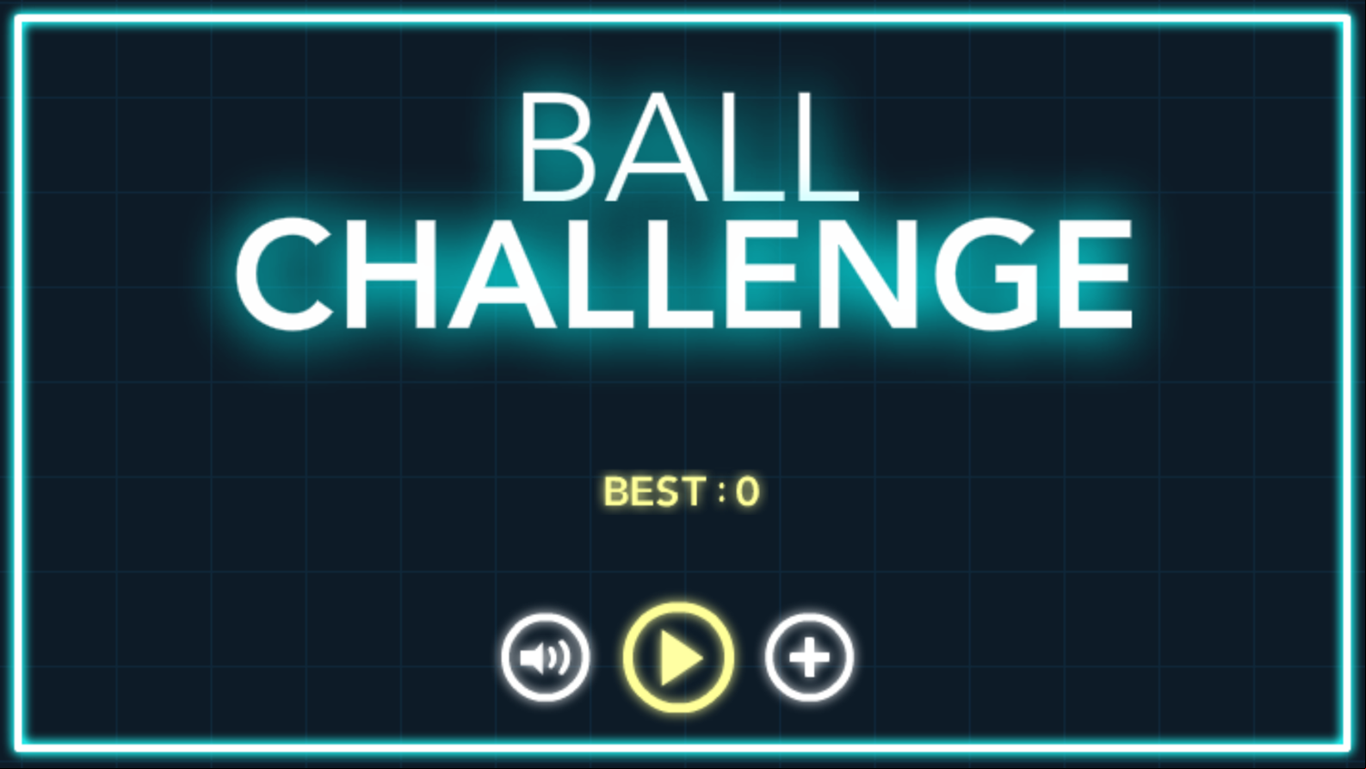 Ball Challenge Game Welcome Screen Screenshot.
