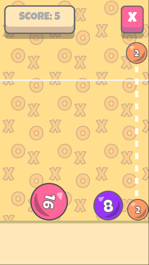Ball Merge 2048 Game Start Screenshot.