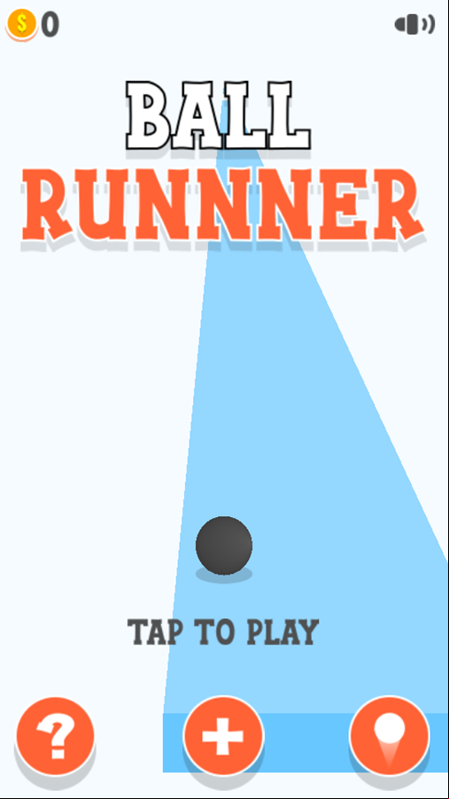 Ball Runner Game Welcome Screen Screenshot.