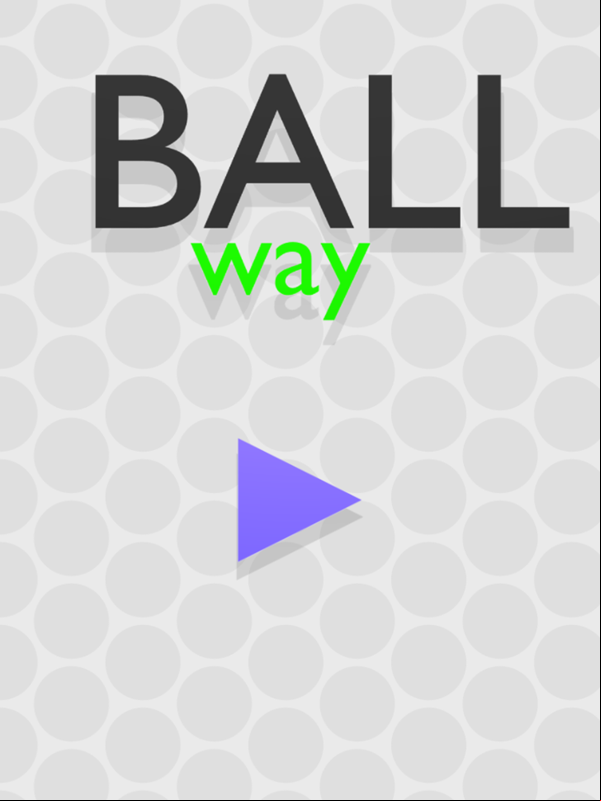 Ball Way Game Welcome Screen Screenshot.