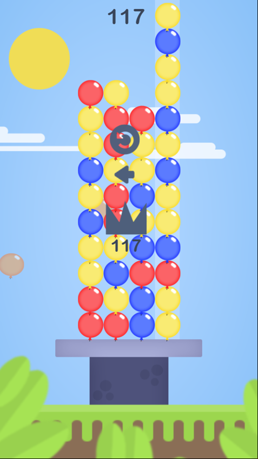 Balloons Pop Game Over Screenshot.