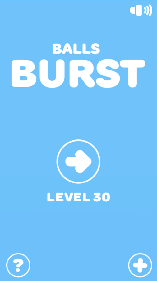 Balls Burst Game Welcome Screen Screenshot.