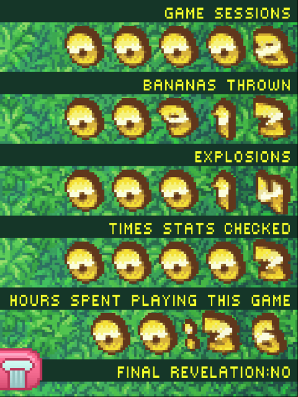 Bananamania Game Stats Screenshot.